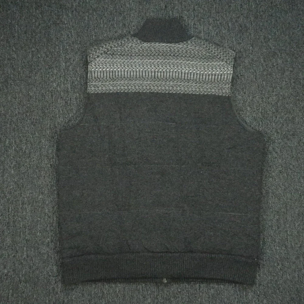 Banana Republic Vest Mens XXL Gray Merino Wool Blend Lined Full Zip 2XL